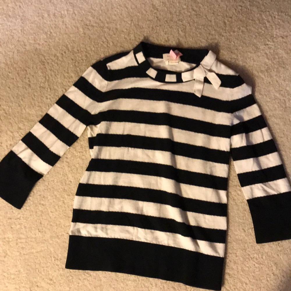 Kate spade striped cashmere blend 3/4 sleeve top